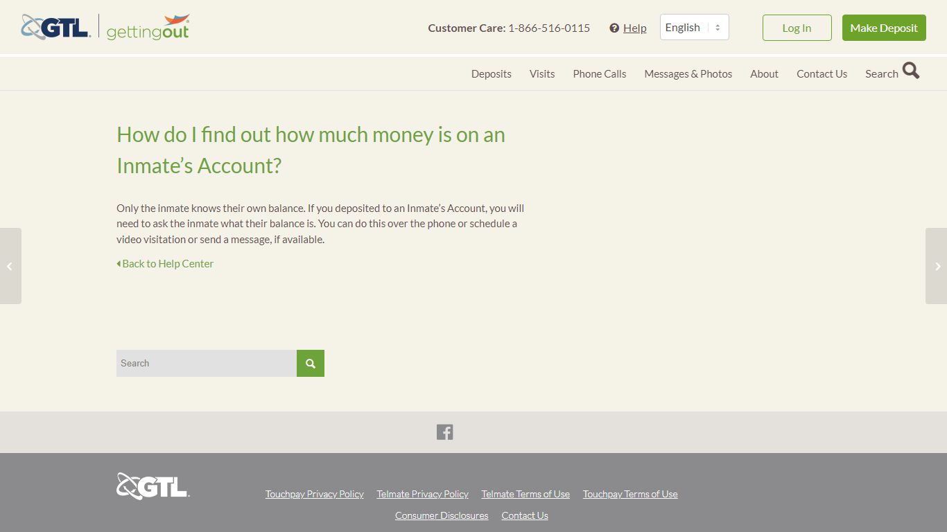 How do I find out how much money is on an Inmate’s Account?