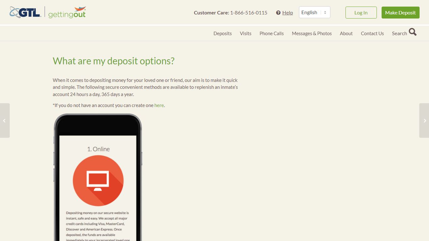 What are my deposit options? - GettingOut